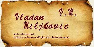 Vladan Miljković vizit kartica